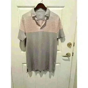 🆕 Head Golf Men's Polo Size Large Pink gray striped